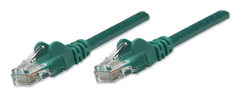 NETWORK CABLE CAT5E CCA 0.5M GREEN U/UTP SNAGLESS/BOOTED – INTELLINET