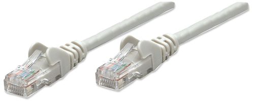 NETWORK CABLE CAT5E CCA 0.5M GREY U/UTP SNAGLESS/BOOTED – INTELLINET