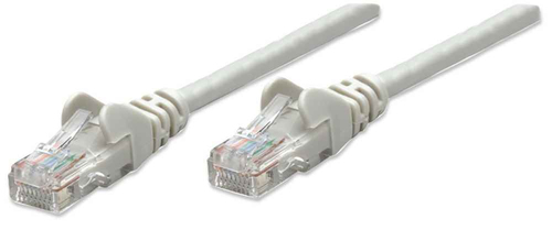 NETWORK CABLE CAT5E CCA 1M- GREY U/UTP SNAGLESS/BOOTED – INTELLINET