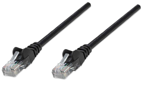 NETWORK CABLE CAT5E CCA 3M BLACK U/UTP SNAGLESS/BOOTED – INTELLINET