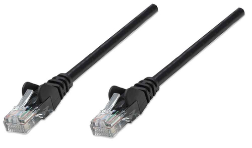 NETWORK CABLE CAT5E CCA 5M- BLACK U/UTP SNAGLESS/BOOTED – INTELLINET