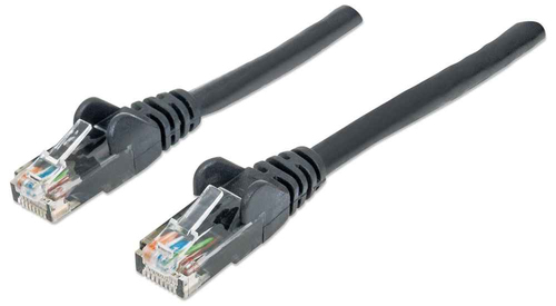 NETWORK CABLE CAT6 CCA 0.5M BLACK U/UTP SNAGLESS/BOOTED – INTELLINET
