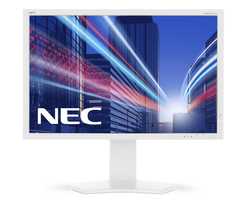 24" White LED Monitor Full HD 150mm Height Adjustable HDMI DisplayPort and DVI-D – NEC Display Solutions