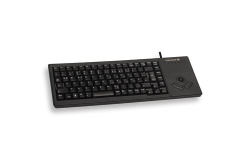 CORDED SMALL FLAT AND EXTREMELY ROBUST TRACKBALL KEYBOARD. GERMAN LAYOUT. BLACK.USB – Cherry