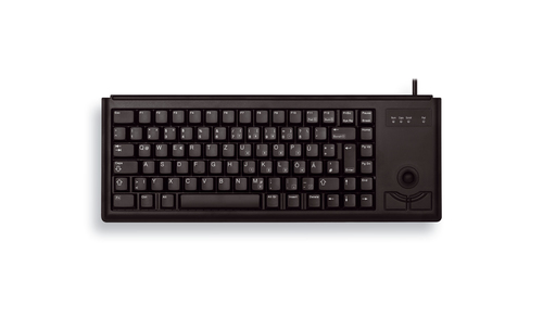 CORDED HIGH PERFORMANCE COMPACT TRACKBALL KEYBOARD. GERMAN LAYOUT. BLACK. PS/2 – Cherry