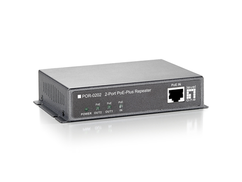 LevelOne 2-Port PoE-Plus Repeater- Built-in 2 PoE output ports for PoE devices- IEEE 802.3af/at PoE compliant to simplify deployment and installation- Forwards Power over Ethernet (802.3af/at) to remote device- Extends PoE connection for another 100 meter – Digital Data Communications