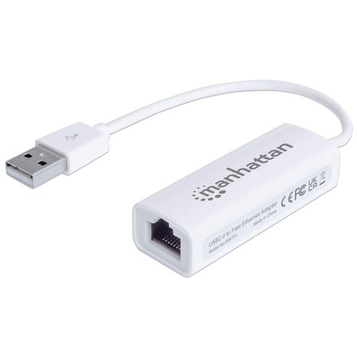 USB-A NETWORK ADAPTER USB 2.0- 10/100 MBPS ETHERNET WHITE – INTELLINET