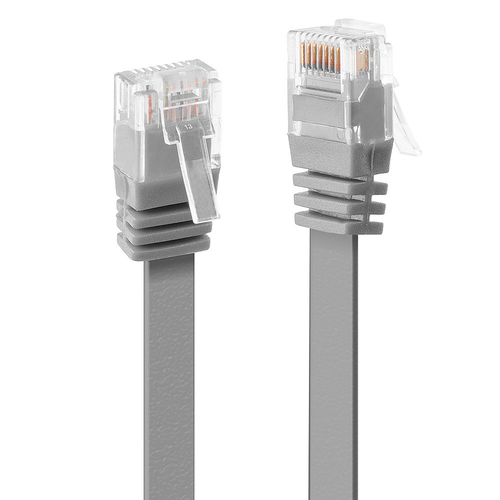 1M CAT6 U/UTP FLAT GIGABIT NETWORK CABLE GREY – Lindy