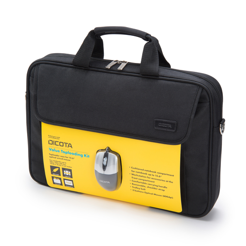 LAPTOP BAG 15.6IN MOUSE BUNDLE BLACK – Dicota
