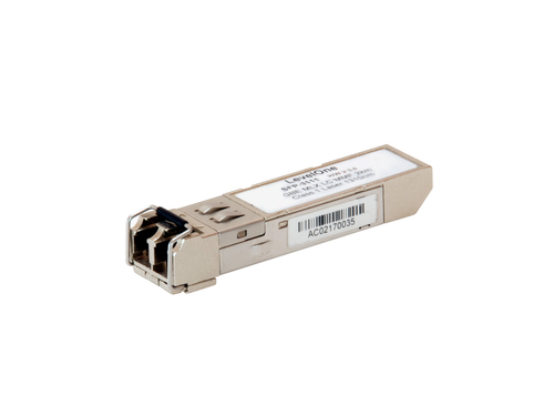 LevelOne 1.25G Transceiver- MLX (MM 2Km)- Duplex LC- 1310nm FP LD-Data Rate: 1.25Gbps- NRZ-Single +3.3V Power Supply-RoHS Compliant and Lead-free-AC/AC Differential Electrical Interface-Compliant with Multi-Source Agreement (MSA) -Small Form Factor Plugga – Digital Data Communications