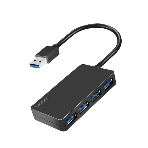 USB 3.0 Hub, 4-port, 4x USB-A, buspowered, black – LogiLink