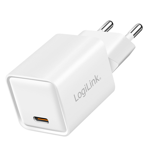 USB Wall Charger, GaN, 1port, USB-CF, PD 20W, white – LogiLink