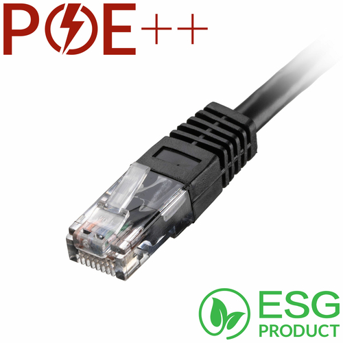 0.5m Cat6 RJ45 Black U/UTP PVC 24AWG Flush Moulded Booted Patch Lead (PK 100) – Cablenet
