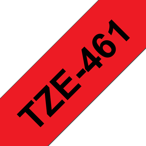 TZE461 36MM GLOSS Black on Red – Brother