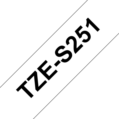 TZE-S251 LAMINATED TAPE M 8M 8M BLACK ON WHITE EXTRA-STRONG – Brother