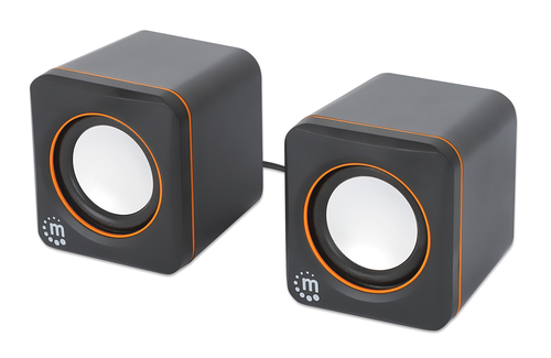 2600 SERIES 2X USB SPEAKERS USB A/C FOR SOUND/POWER BLACK/OR – INTELLINET