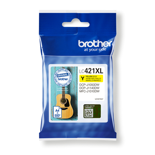 500-PAGE HIGH YIELD YELLOW INK CARTRIDGE FOR DCP-J1050DW MFC-J1 – Brother