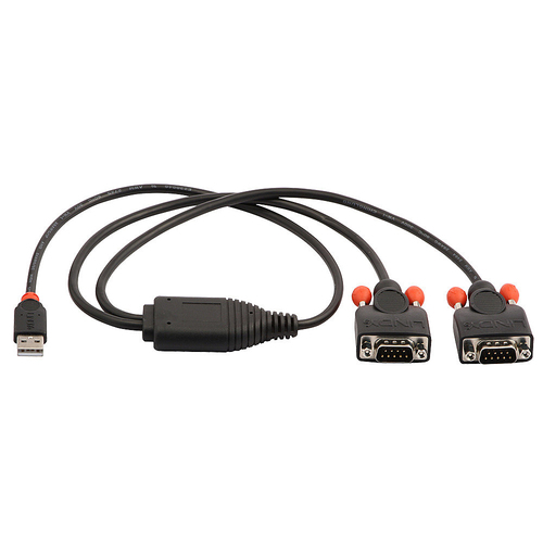 USB to Serial Converter Lite 2 Port Black – Lindy