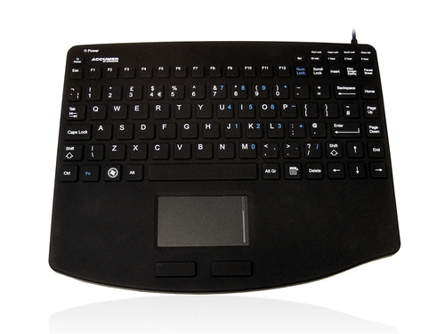 Accuratus AccuMed 540 V2 VESA - USB Mini Sealed IP67 Antibacterial Clinical / Medical Keyboard with Large Touchpad & VESA Mounting. Supplied by Hypertec – Ceratech