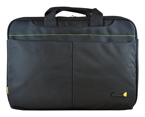 techair 15.6'' black modern classic top-loading laptop bag with lateral protection. Supplied by Hypertec – Tech Air