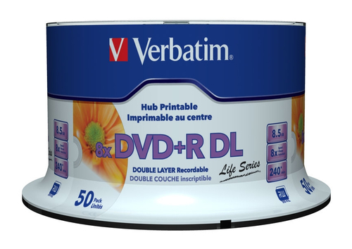 Verbatim DVD+R DL 8x 8.5GB Printable50Pk – Verbatim