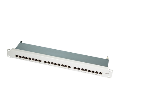 Cat.6 Patch Panel 24-Port 19 STP, grey, PrimeLine – LogiLink