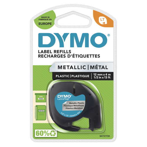 LETRATAG METALLIC TAPE 12MMX4M BLACK/SILVER – NEWELL RUBBERMAID
