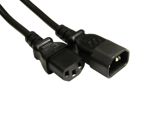 1M IEC C13(F)-IEC C14(M) BLKPWR CBL – Cables Direct