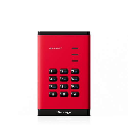 diskAshur3 HDD 256-bit 1TB - Red – iStorage