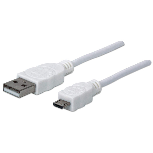 USB-A TO MICRO-USB CABLE 1.8M- MALE/MALE 480MBPS (USB 2.0) WHIT – INTELLINET