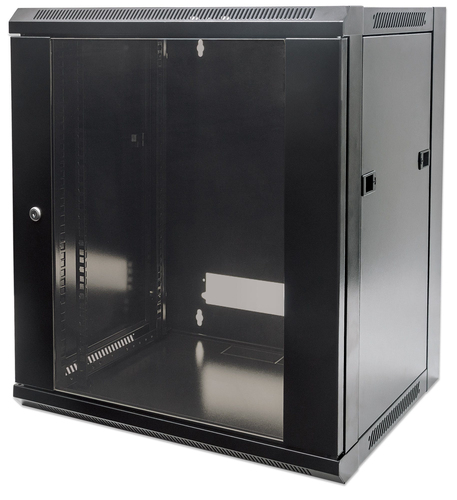 NETWORK CABINET WALL MOUNT 9U- (STANDARD) 450MM BLACK FLATPACK – INTELLINET