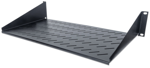 19IN CANTILEVER SHELF 2U 250MM- 2-POT FRONT MOUNT BLACK – INTELLINET