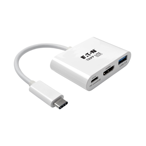 USB-C to HDMI Adapter with USB-A Port and PD Charging HDCP White – Eaton