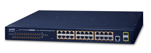 IPv4, 24-Port Managed 802.3at – Planet