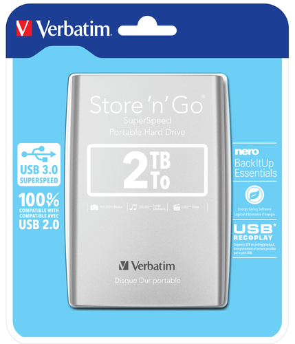 Verbatim Store 'n Go 2TB USB 3.0 Silver – Verbatim