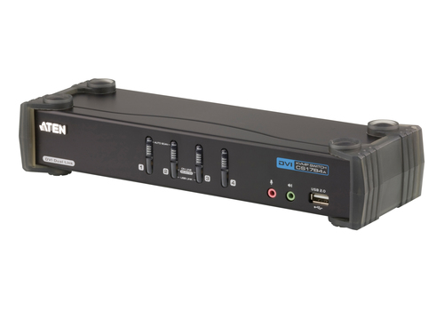 4 port Dual-Link DVI - USB 2.0 KVMP Switch with Audio Support (4 KVM Cables included) – ATEN