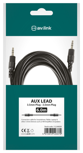6m 3.5mm Jack to 3.5mm Jack Cable – AV Link