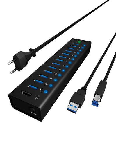 13Port USB 3.0 Hub w/ Charge – RaidSonic
