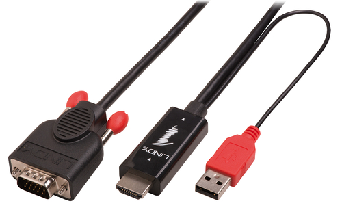 1M HDMI A TO VGA ADAPTER CABLE BLACK – Lindy