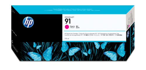 HP 91 - C9468A - 1 x Magenta - Ink cartridge - For DesignJet Z6100, Z6100ps – HP Inc