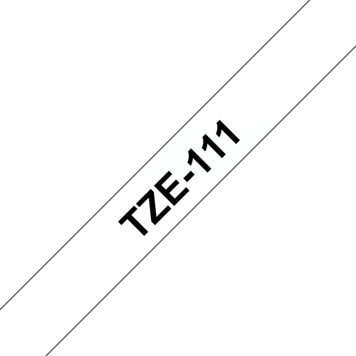 TZE-111 LAMINATED TAPE 6MM 8M BLACK ON CLEAR – Brother