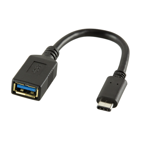 USB 3.2 Gen1 Type-C adapter, C/M to USB-A/F, black, 0.15 m – LogiLink