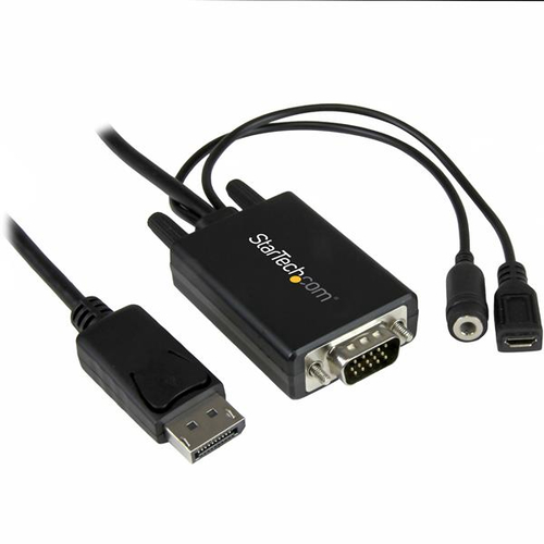 3M DP TO VGA VIDEO ADAPTER CABLE WITH AUDIO 10FT – StarTech.com