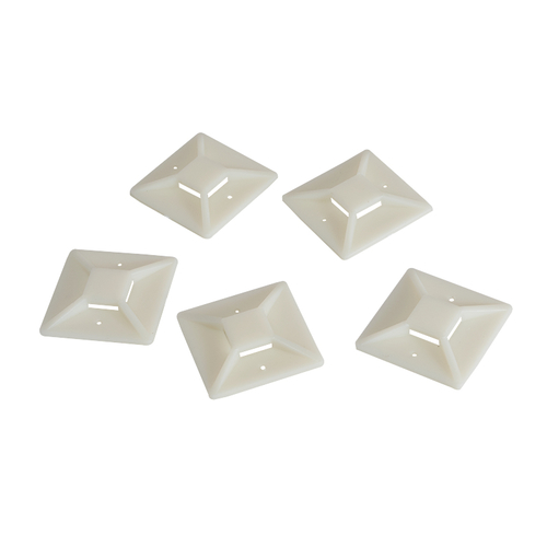 Cable tie mounts, ABS, 100 Stk., transp., self-adhesive, 40x40 mm – LogiLink