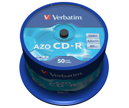Verbatim AZO CD-R80 52x 50pk Spindle – Verbatim