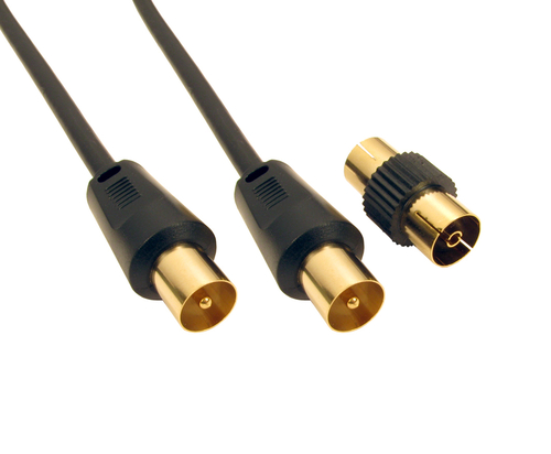 CDL 5m TV Cable+Female Coup -Black – Cables Direct