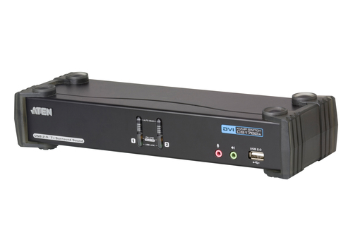 2 port Dual-Link DVI - USB 2.0 KVMP Switch with Audio Support (2 KVM Cables included) – ATEN