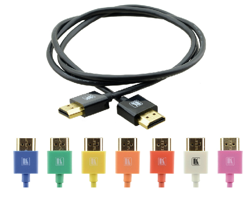 0.9m Red Ultra Slim Flexible M-M HDMI High Speed with Ethernet (4K@60Hz 4.4.4) – Kramer Electronics