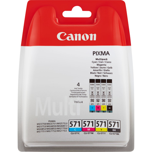 CLI-571 C/M/Y/BK MULTI BL SEC BLISTER WITH SECURITY – Canon