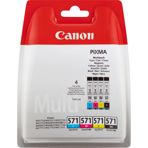 CLI-571 C/M/Y/BK MULTI BL BLISTER WITHOUT SECURITY – Canon
